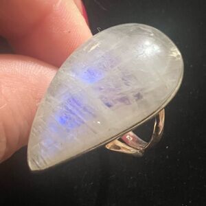 925 STERLING SILVER  Moonstone Teardrop Ring